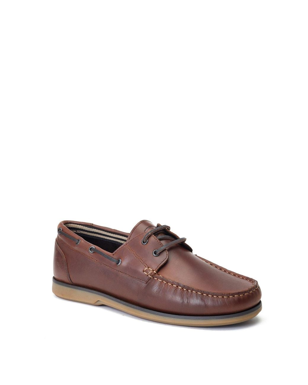 Base London Brown Stern Leather Low-Top Trainers for men