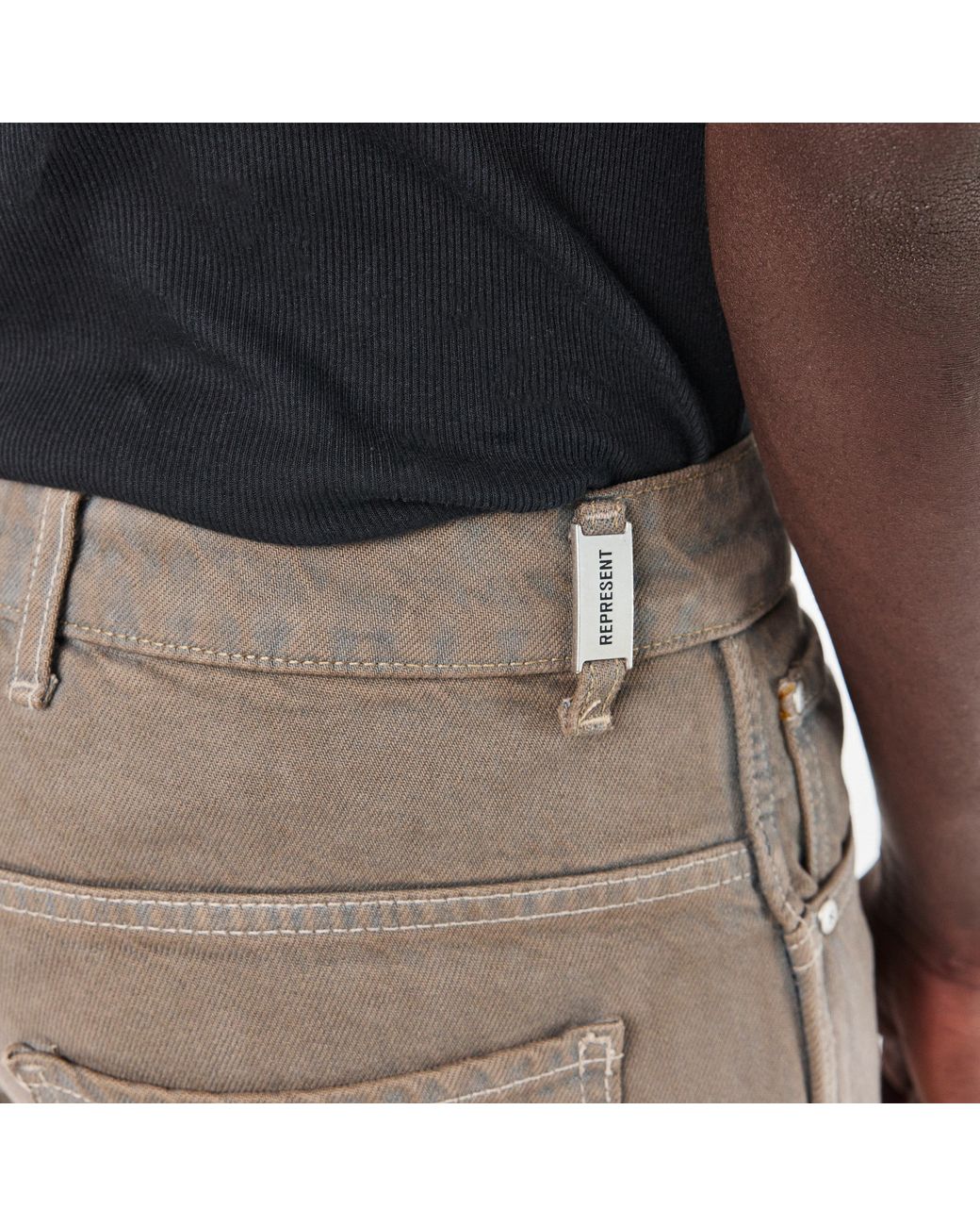 Represent Gray Straight Leg Jeans for men
