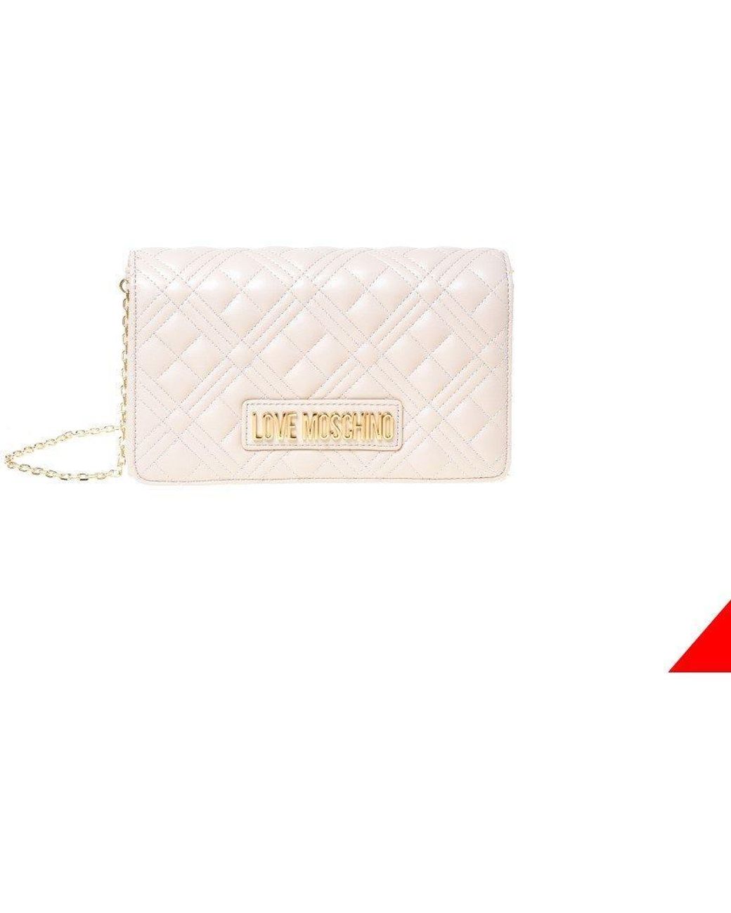 Love Moschino Natural Super Quilted Mini Crossbody Bag