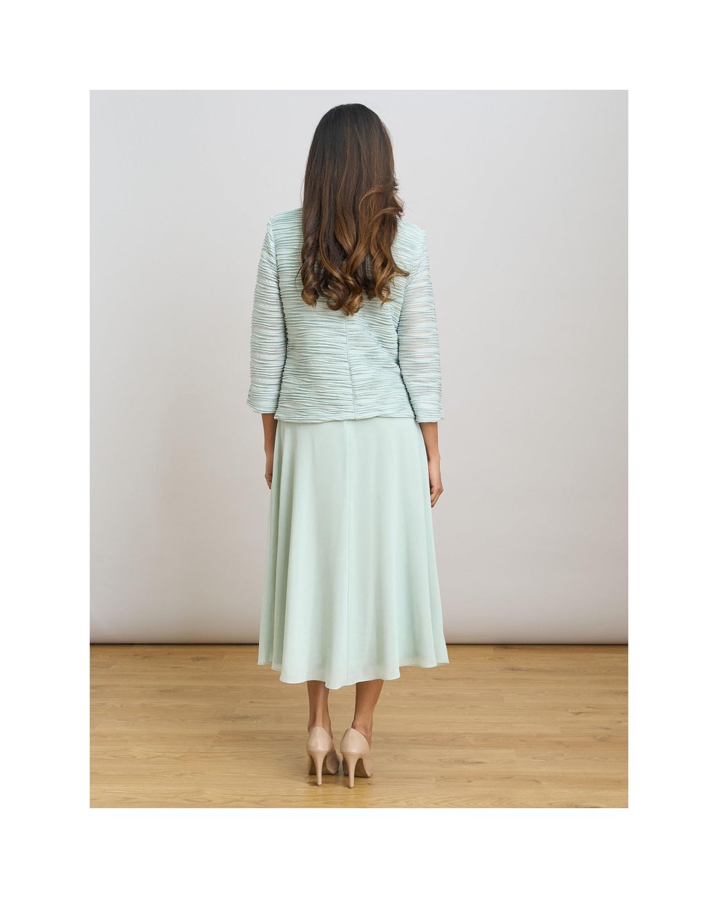 Gina Bacconi Green Page Fancy Jacket & Chiffon Dress