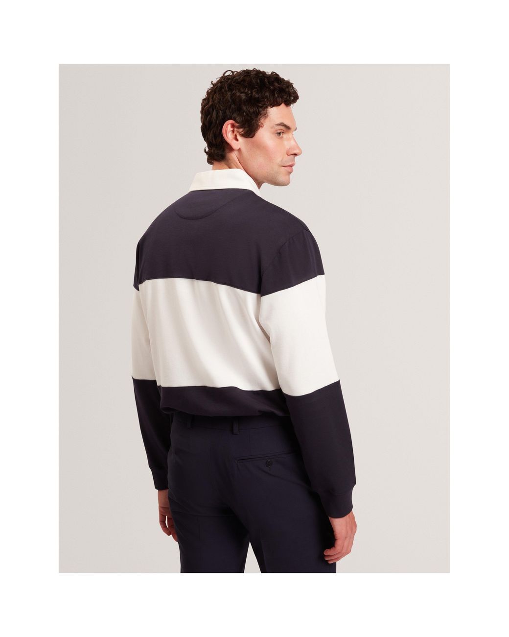 Ted Baker Blue Long Sleeve Rugby Polo Shirt for men
