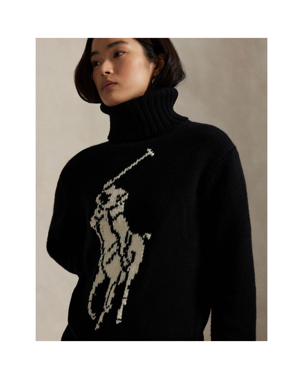 Polo Ralph Lauren Black Pony Knitted Crew Neck Jumper