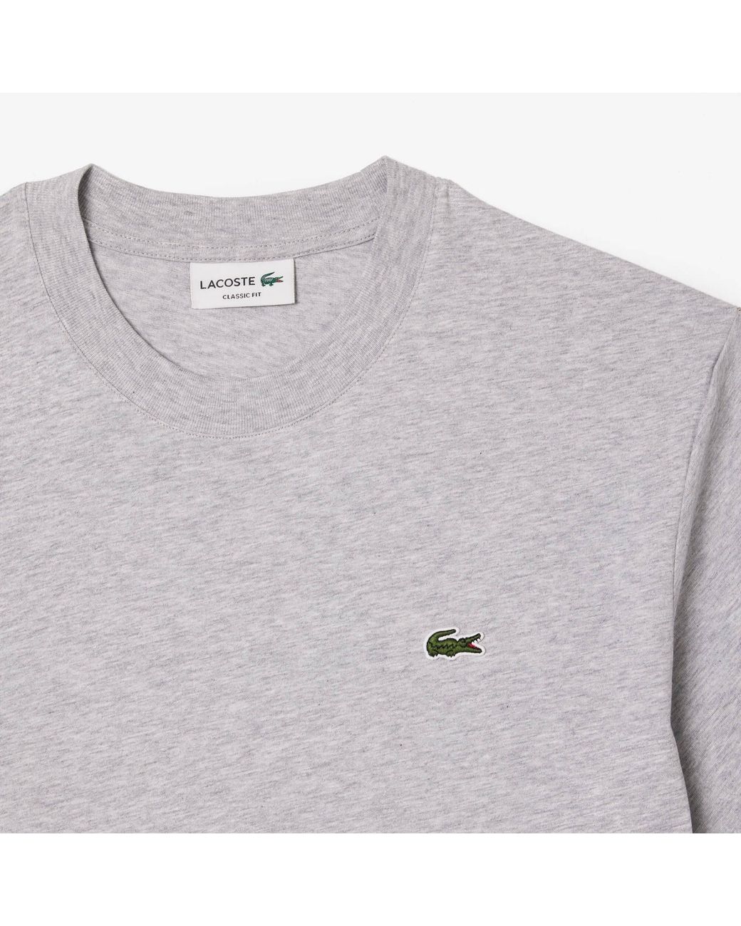 Lacoste Gray Regular Fit Small Logo T-Shirt for men