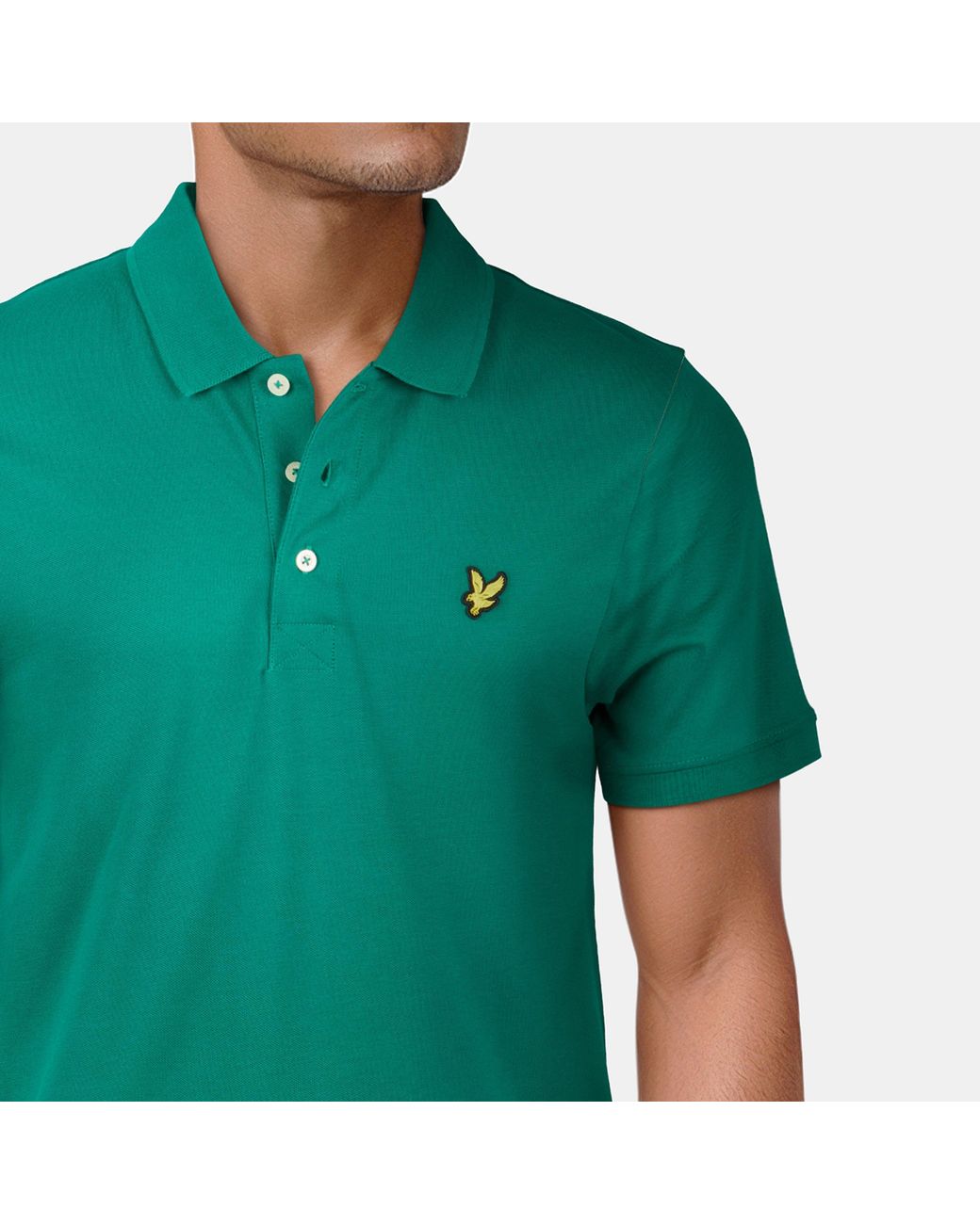 Lyle & Scott Green Basic Short Sleeve Polo Shirt for men