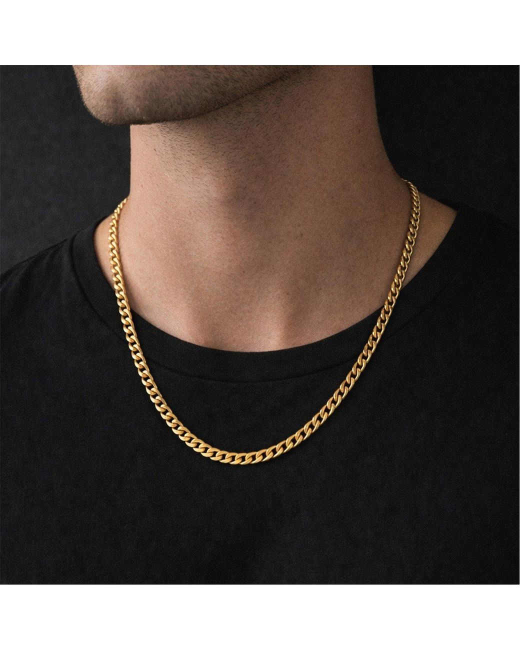 Inicio Metallic Waterproof Curb Chain Necklace for men