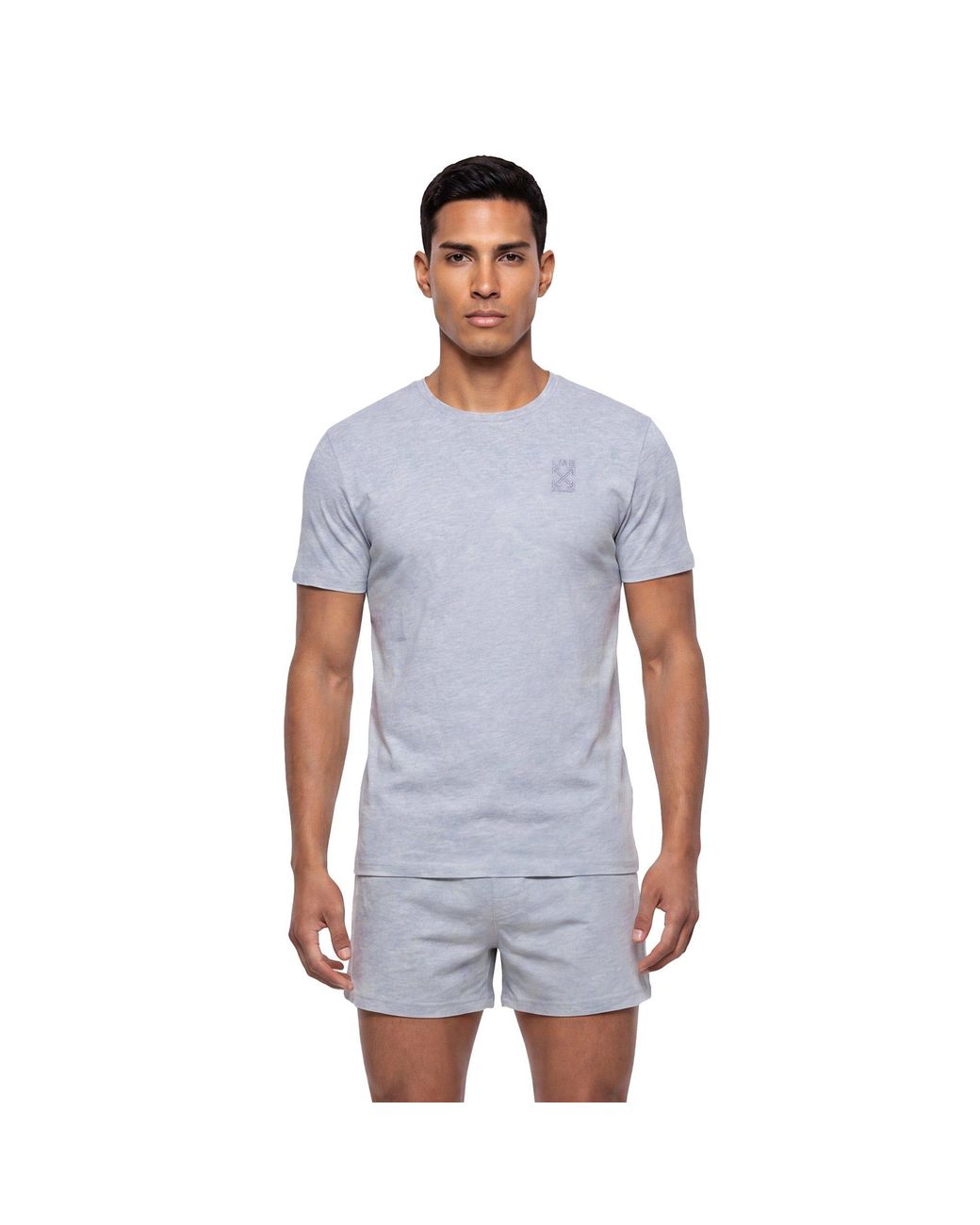 L/AB Off White White Classic Crew Cotton Short-Sleeve T-Shirt for men
