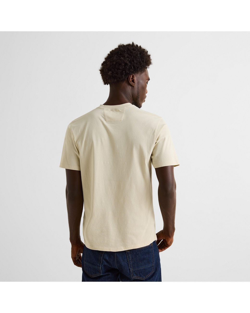 C P Company White Block Logo Regular Fit T-Shirt for men