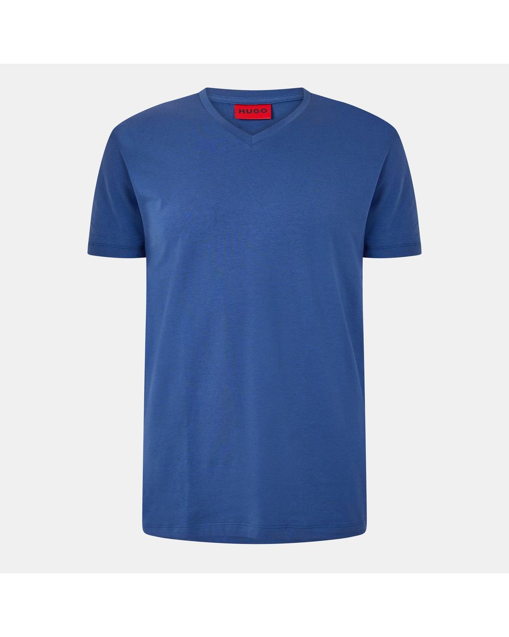 HUGO Blue Short Sleeve V Neck T Shirt for men