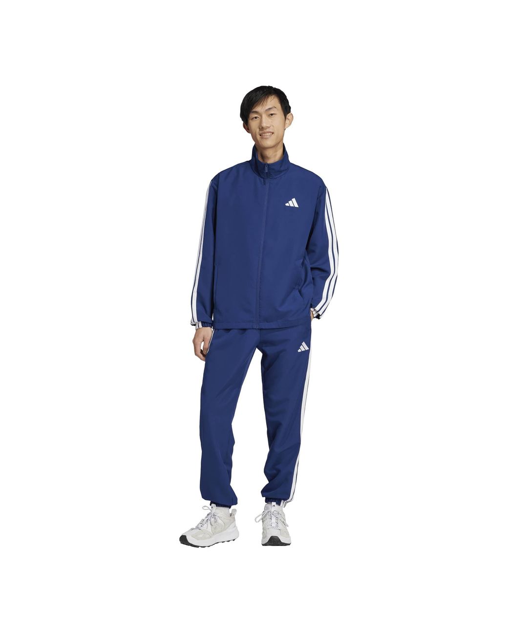 Adidas Blue 3-Stripes Woven Full Tracksuit for men