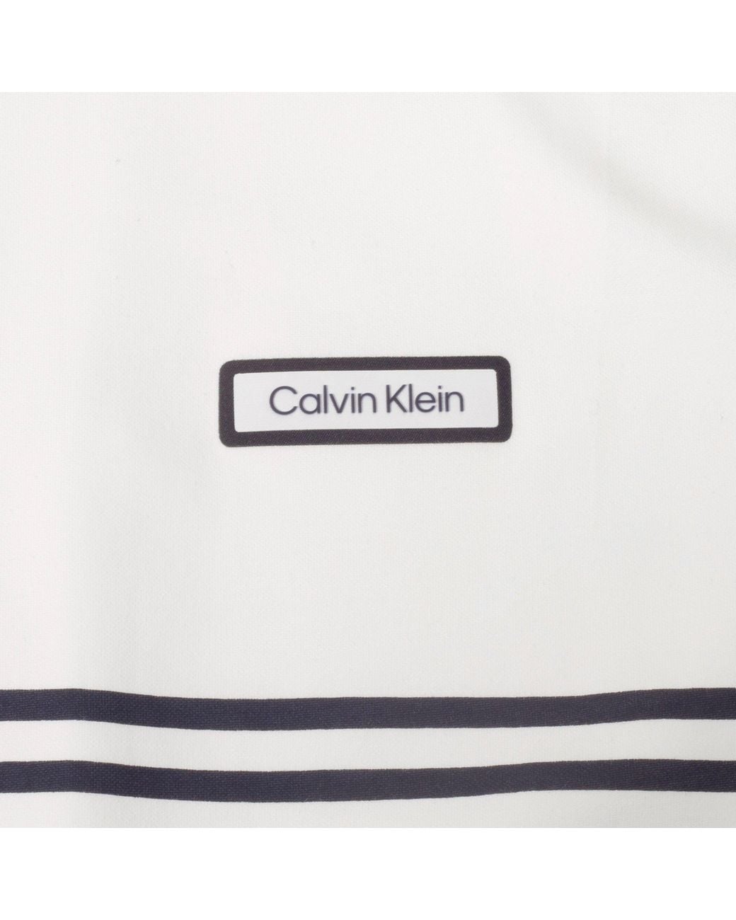 Calvin Klein White Short Sleeve Performance Polo Shirt for men