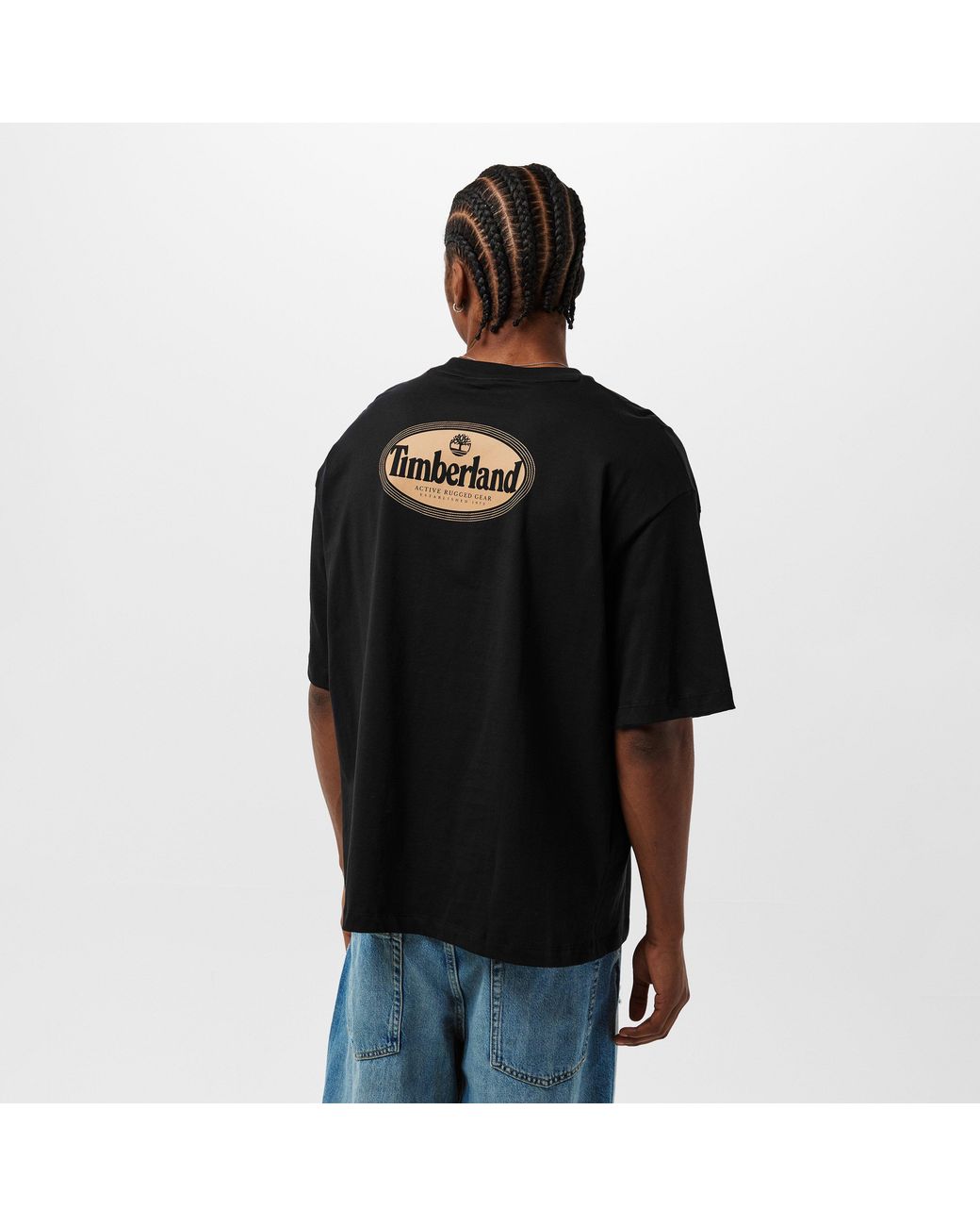 Timberland Black Timb Oval Regular Fit T-Shirt for men