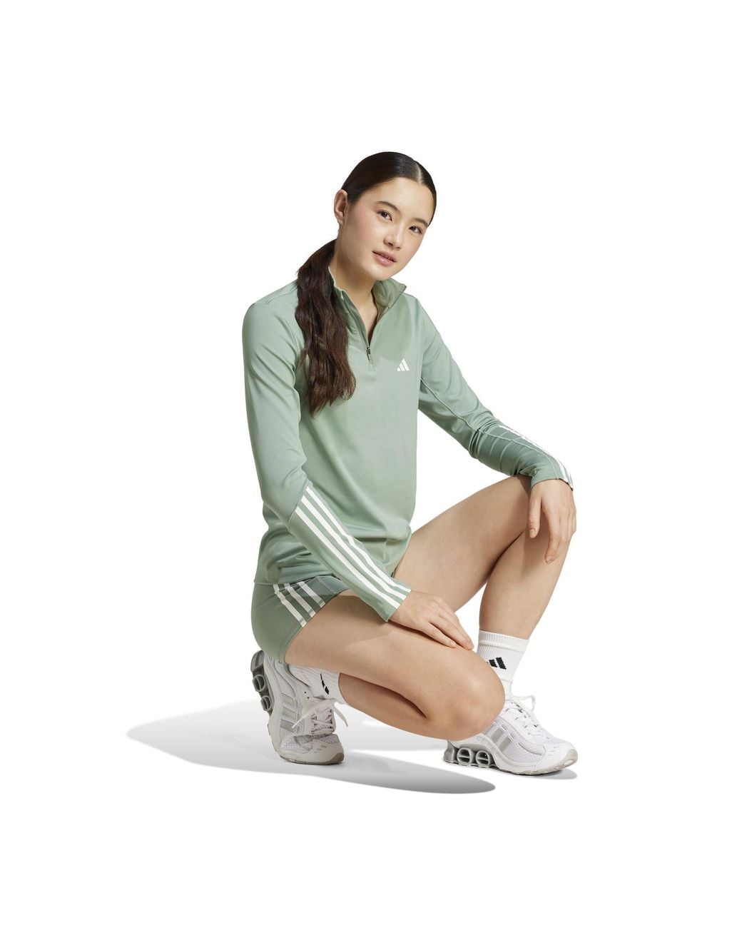 Adidas Green Long-Sleeve Performance Gym Top
