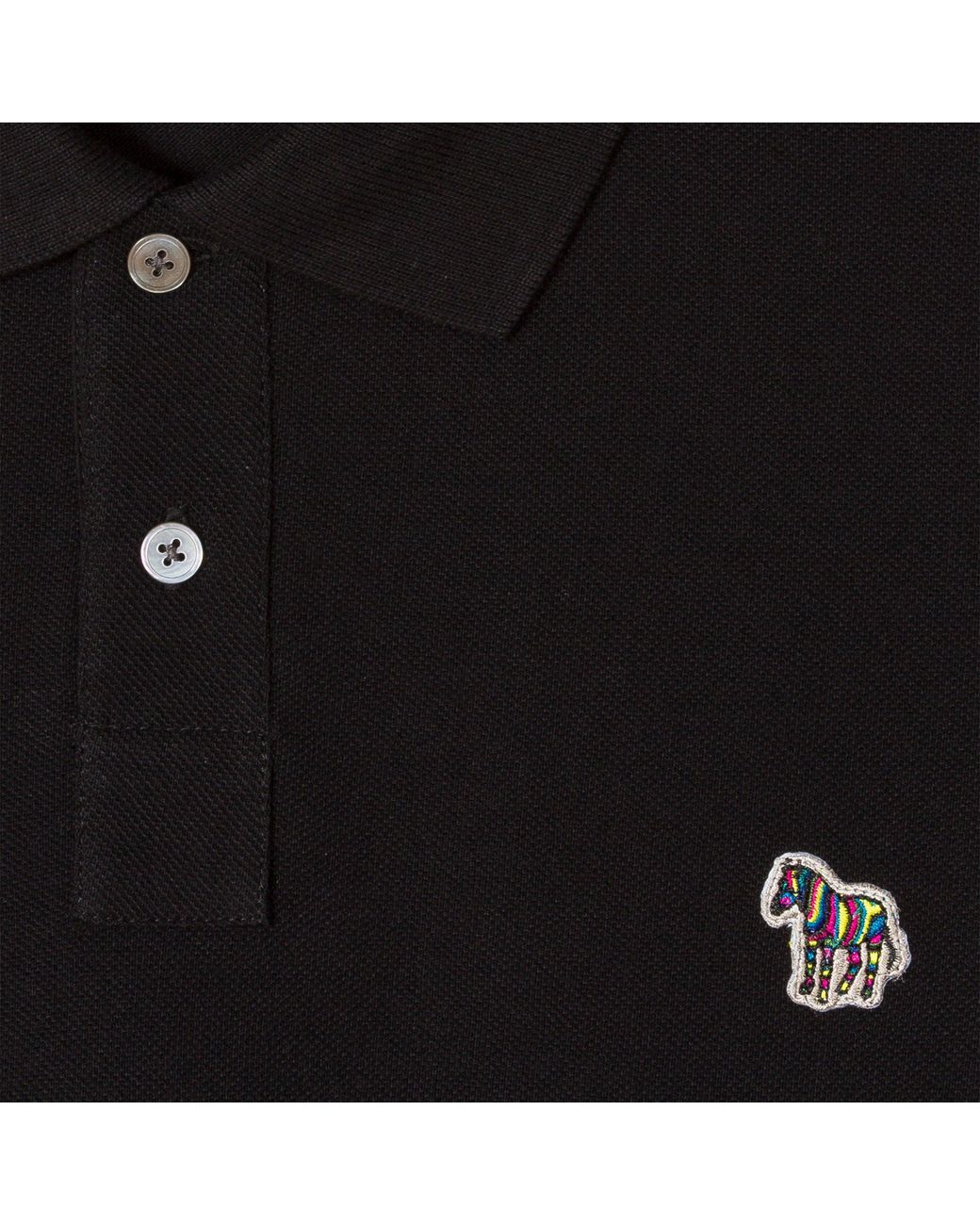 Paul Smith Black Regular Fit Zebra Polo Shirt for men