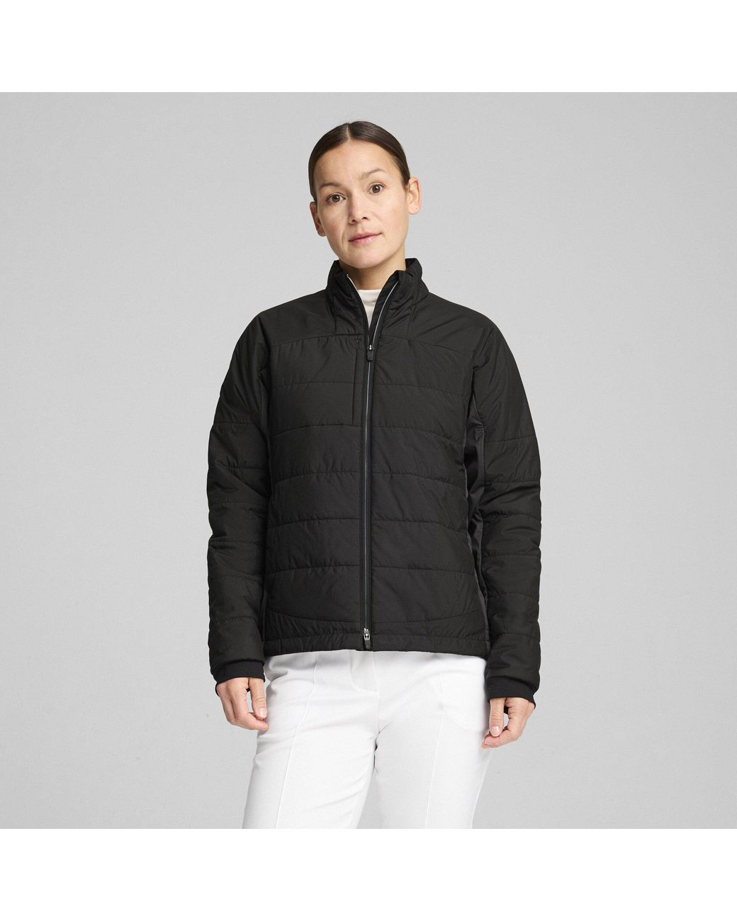 PUMA Black Kyley Quilted Performance Golf Jacket