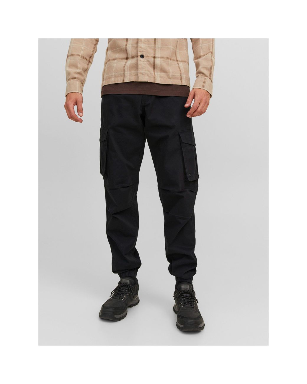 Jack & Jones Black Noah Cargo Trouser for men