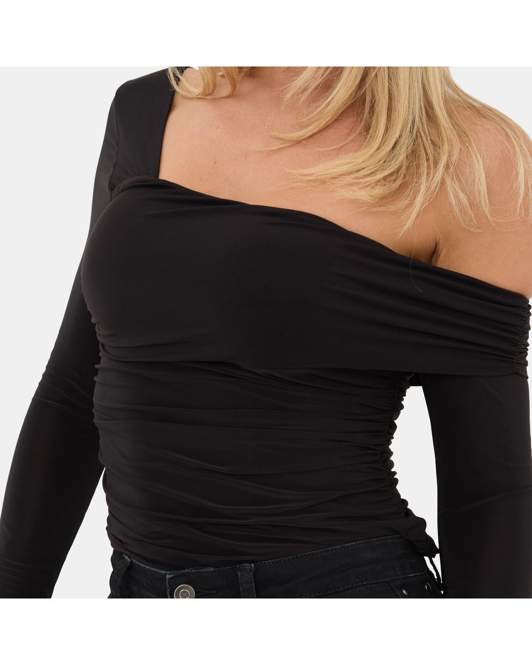I Saw It First Black Long Sleeve Off The Shoulder Top
