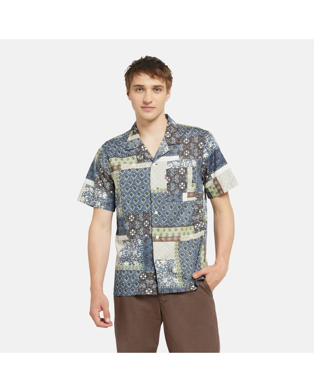 Levi's Blue Sunset Camp Short-Sleeve Bowling Shirt for men