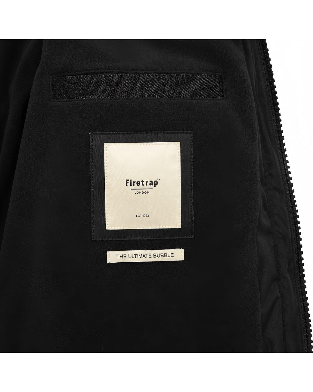 Firetrap Black Firertrap Bubble Jacket for men