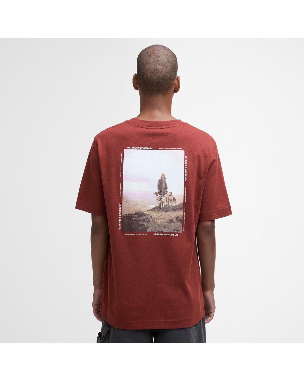 Barbour Red Parkend Graphic T-Shirt for men