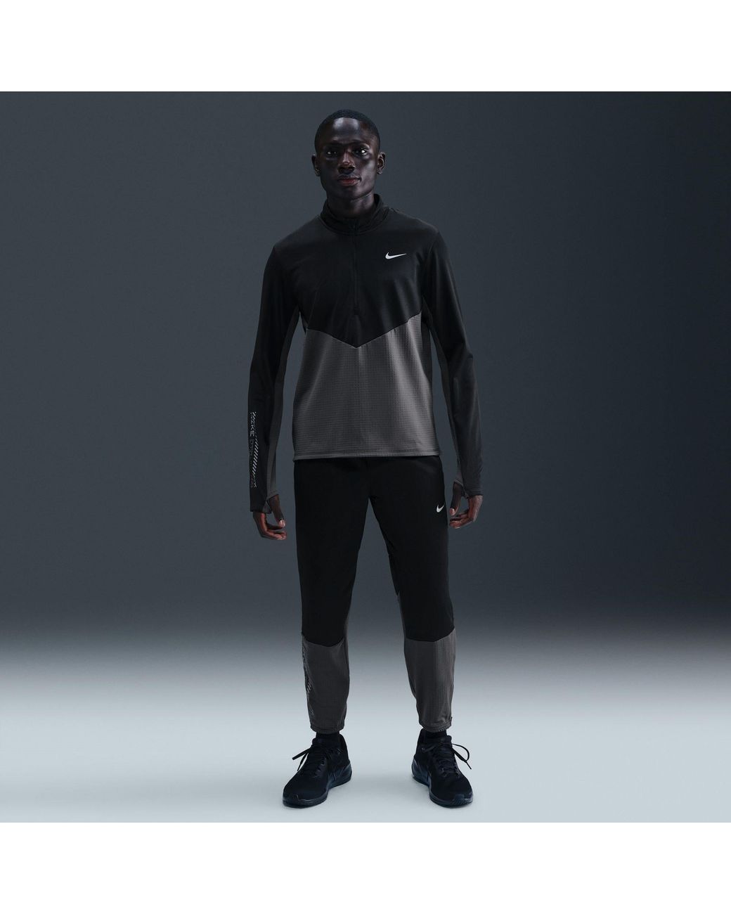 Nike Black Long Sleeve Performance Running Top for men