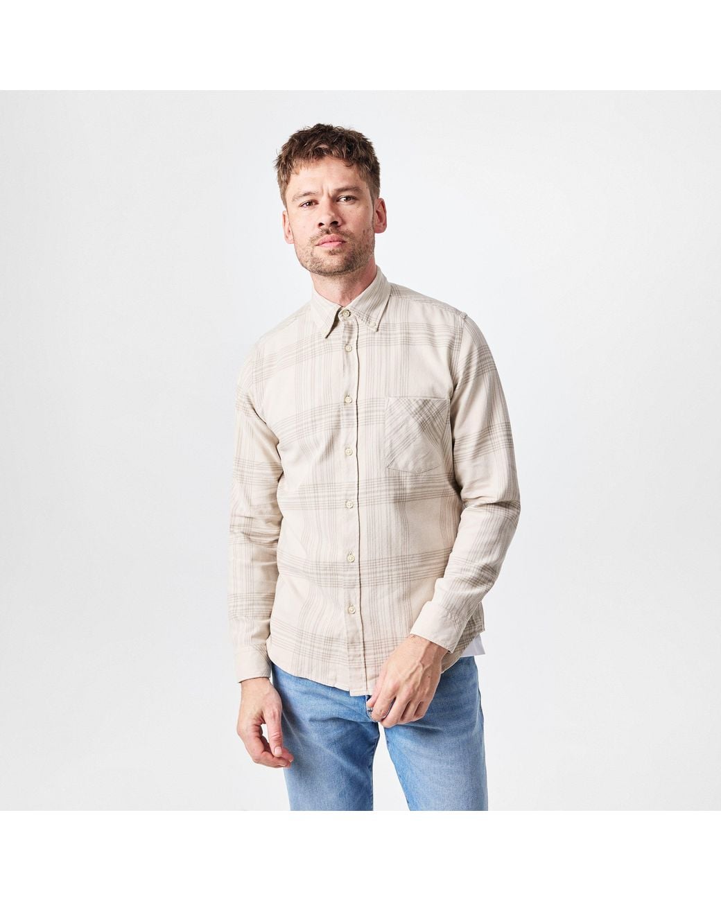 Boss White Rickert M Long Sleeve Patterned Shirt for men