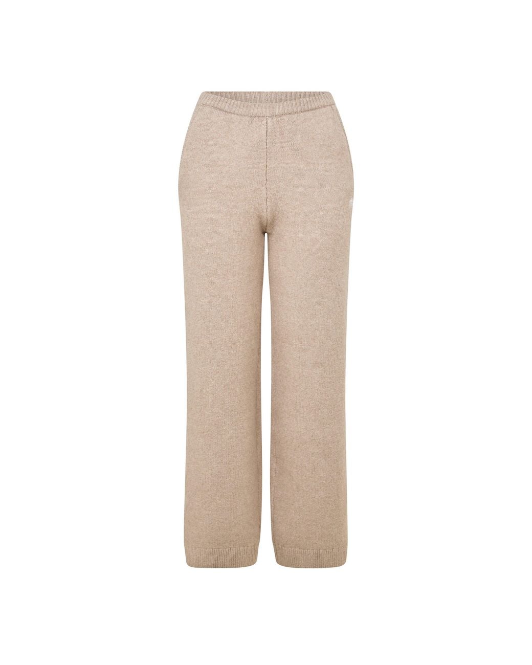 The Couture Club Natural Emblem Knit Trousers