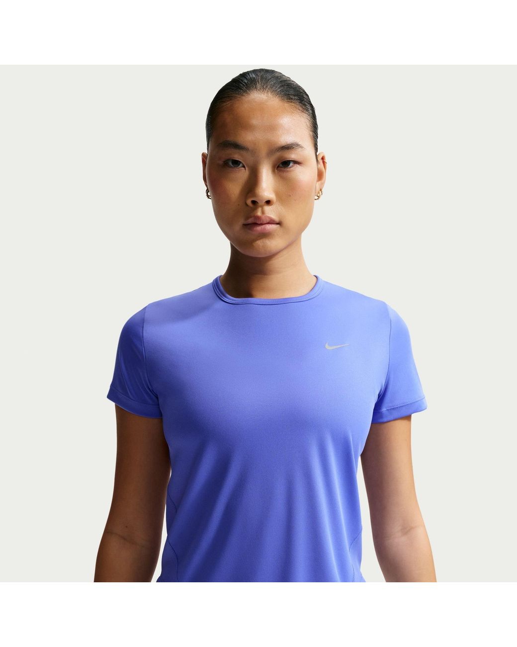 Nike Blue Tempo Dri Fit Short Sleeve Running Top