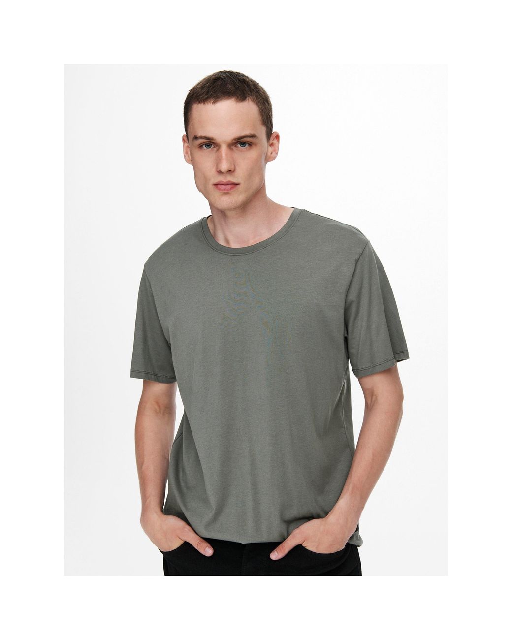 Only & Sons Gray Oversized T-Shirt for men