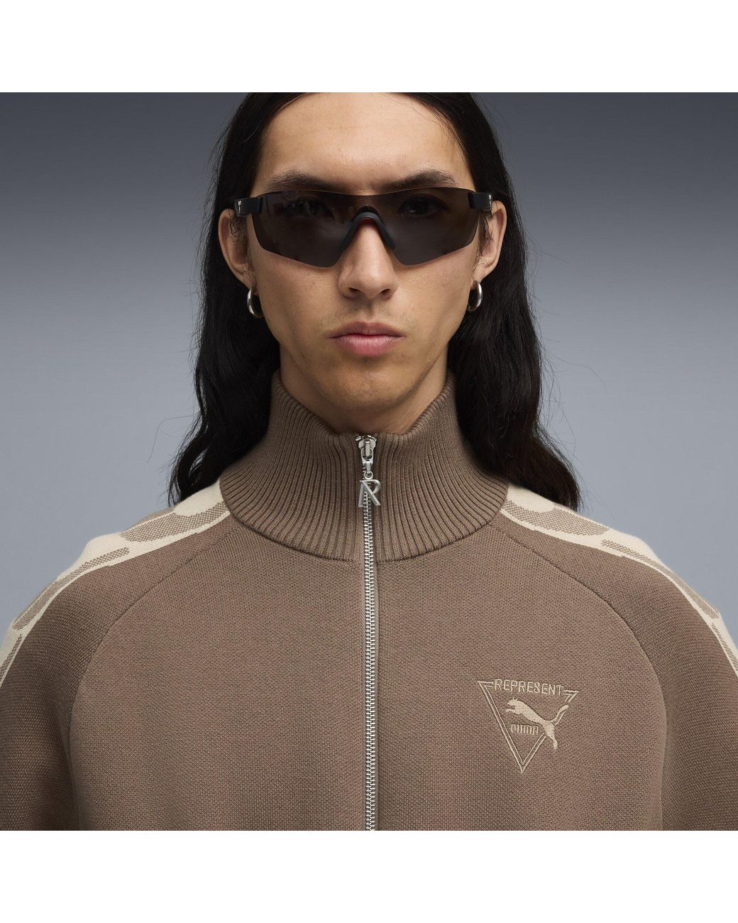 PUMA X REPRESENT Brown T7 Knitted Track Jacket for men