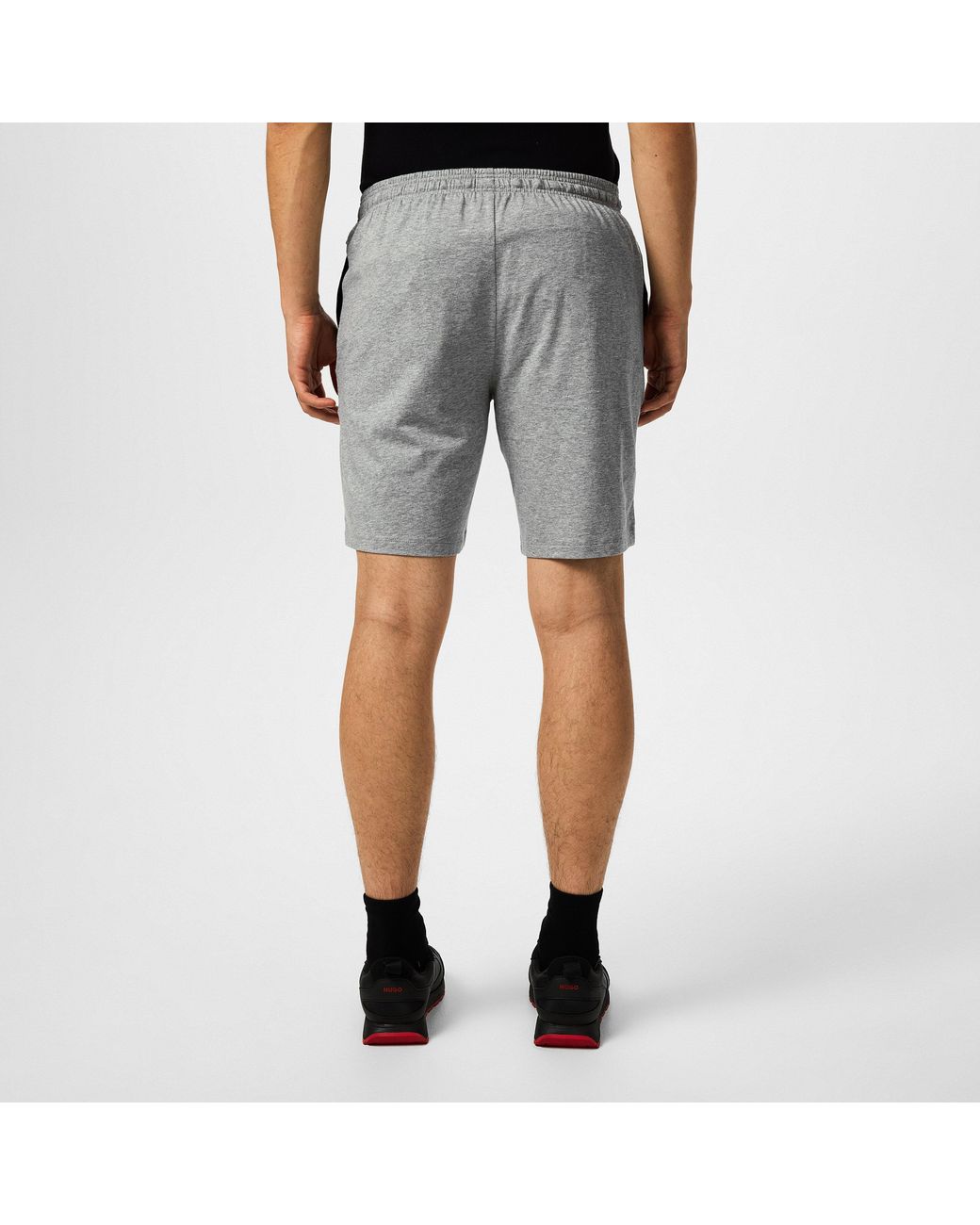 Boss Gray Bodywear Drawstring Shorts With Logo Detail (Mix & Match) for men