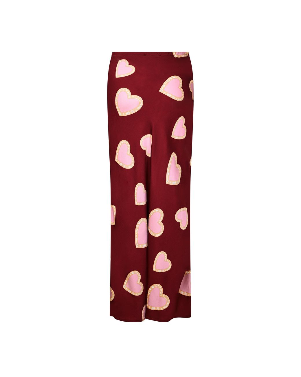 Never Fully Dressed Red Dorris Heart Satin Skirt