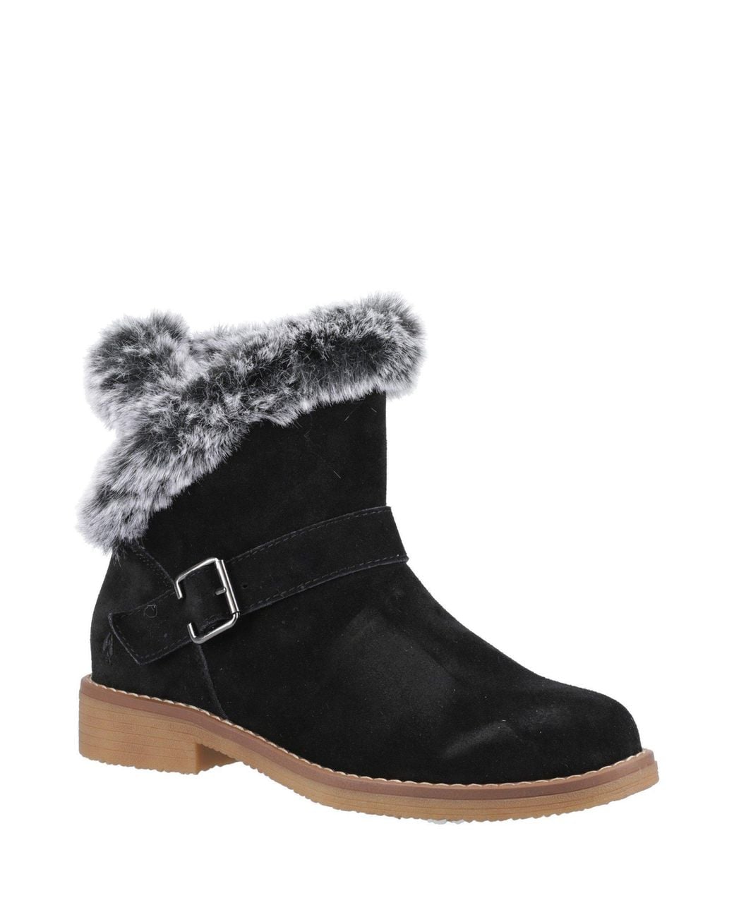 Hush Puppies Black Hannah Wide Fit Boot