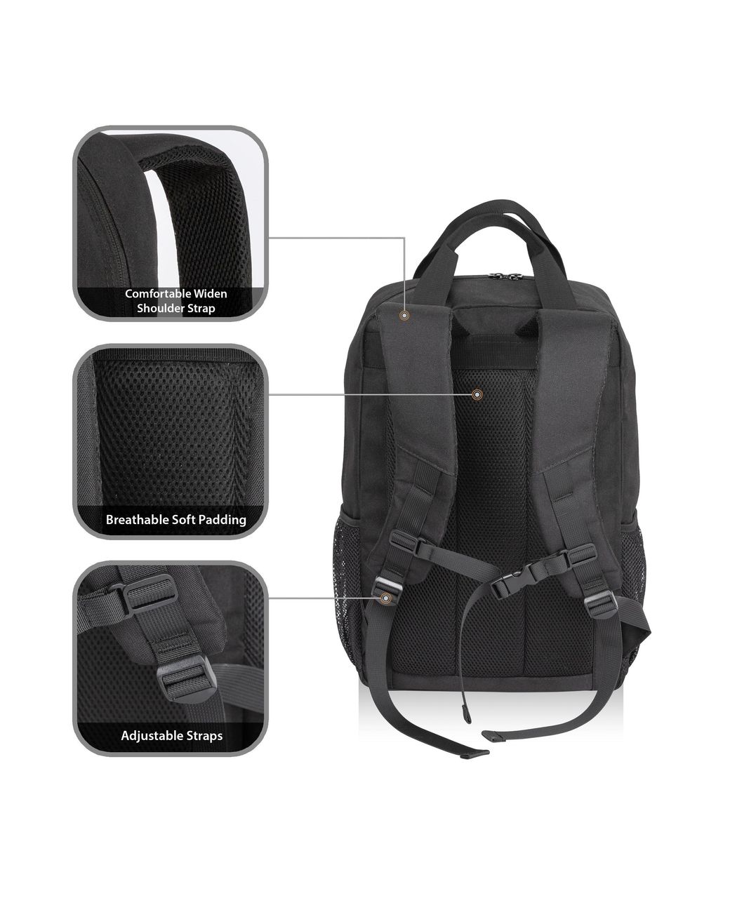 Firetrap Black Lazer Backpack