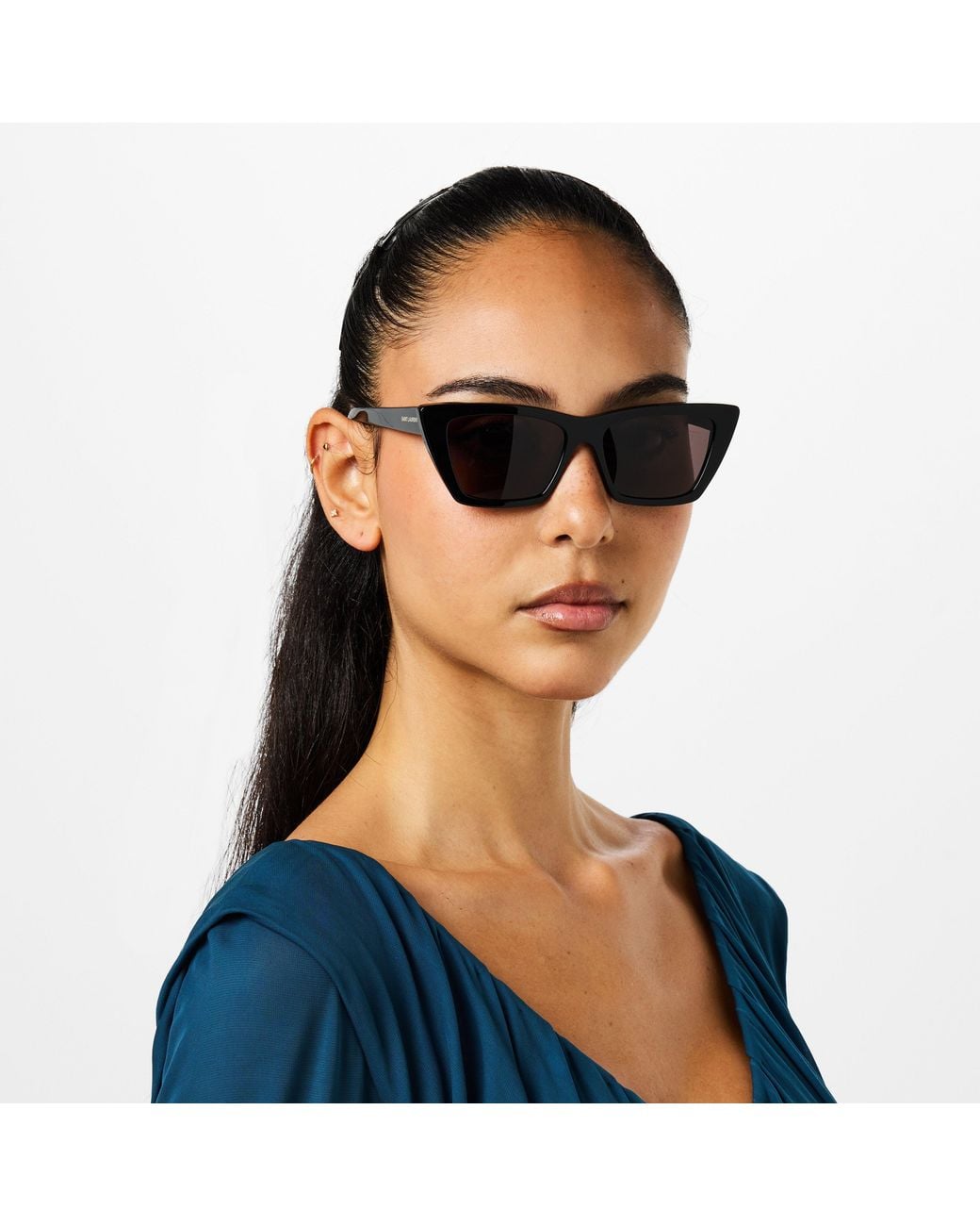 Saint Laurent Gray Sl 276 Mica Cat-Eye Sunglasses