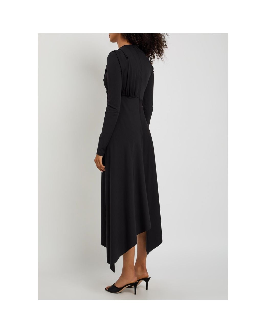 Victoria Beckham Black Long-Sleeve Wrap Dress