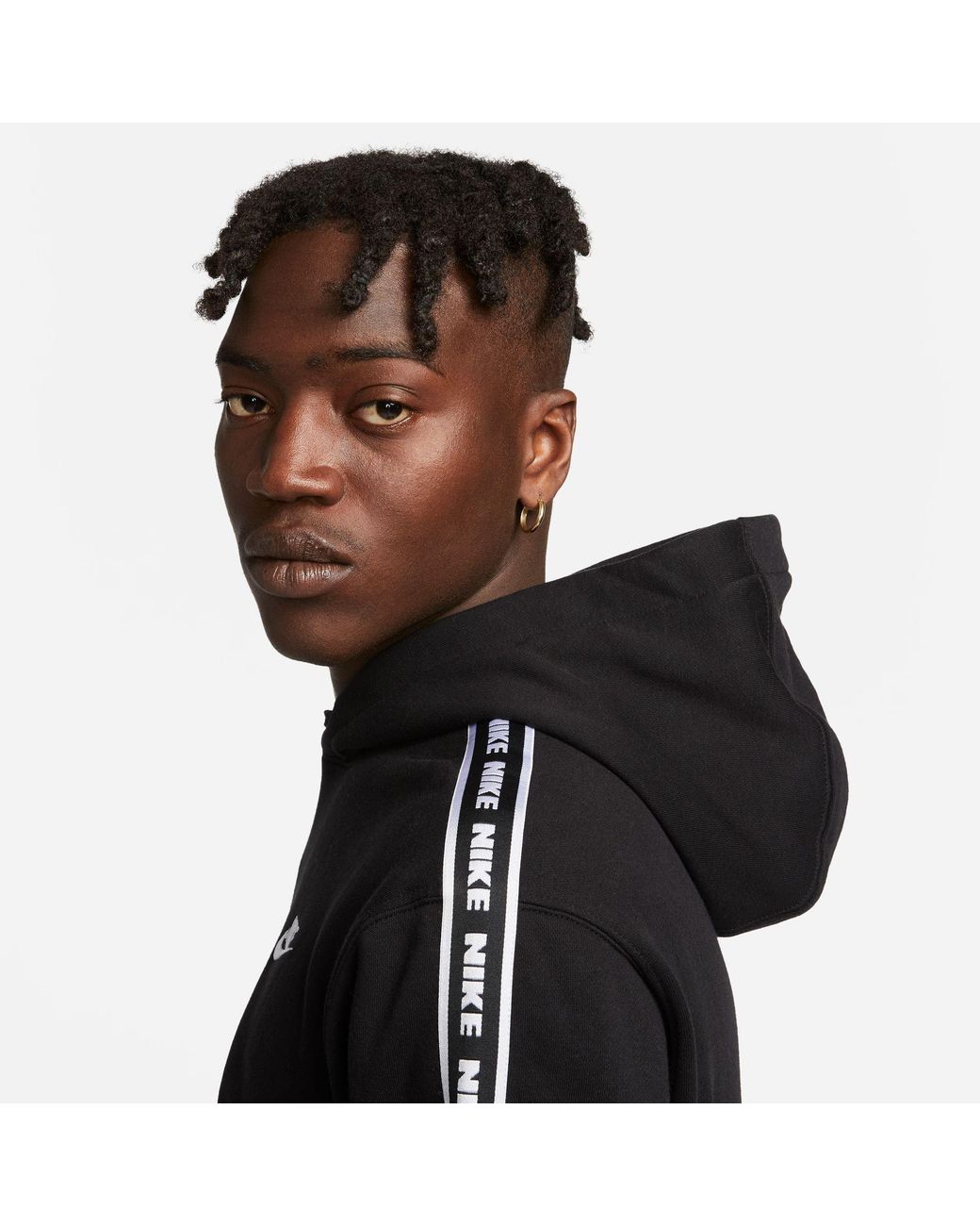 Nike Black Club Fleece Graphic Hooded Tracksuit for men
