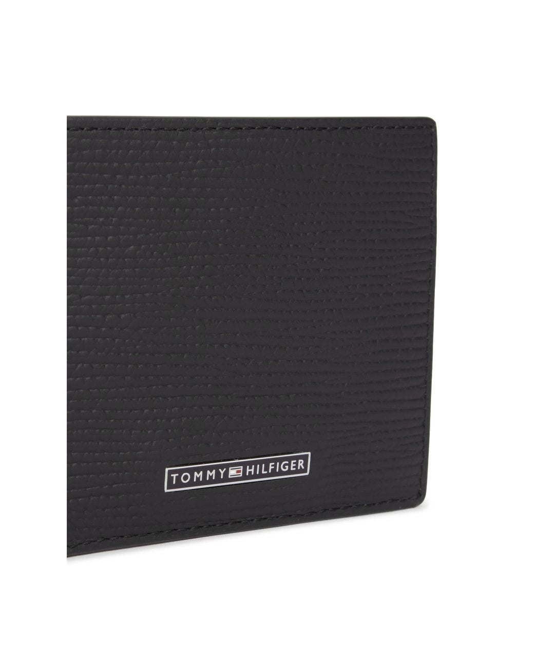 Tommy Hilfiger Black Saffiano Leather Billfold Wallet for men