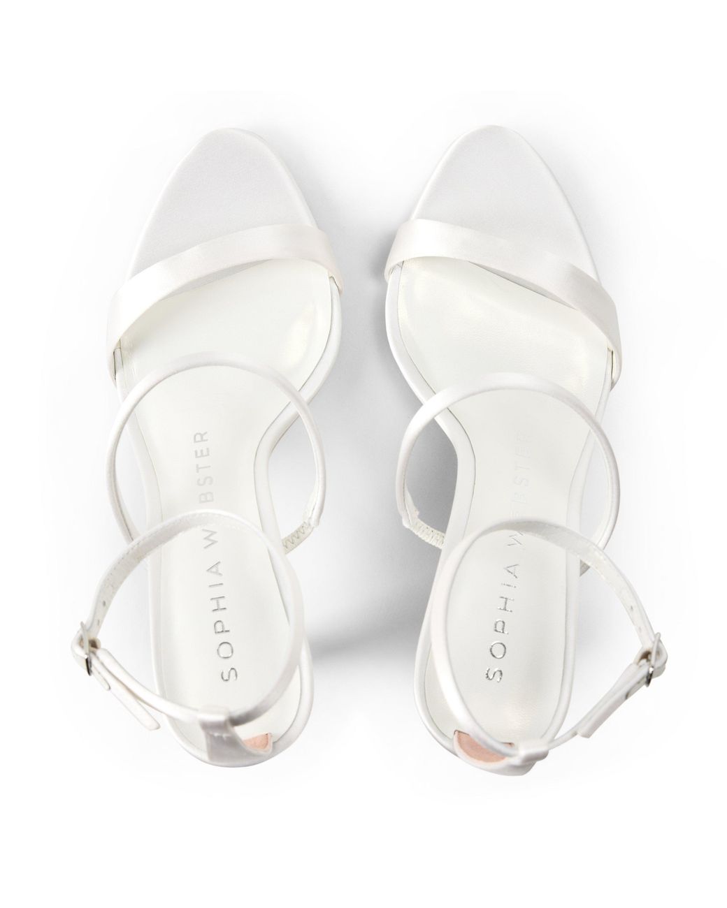 Sophia Webster White Rosalind 85 Satin Heeled Sandals