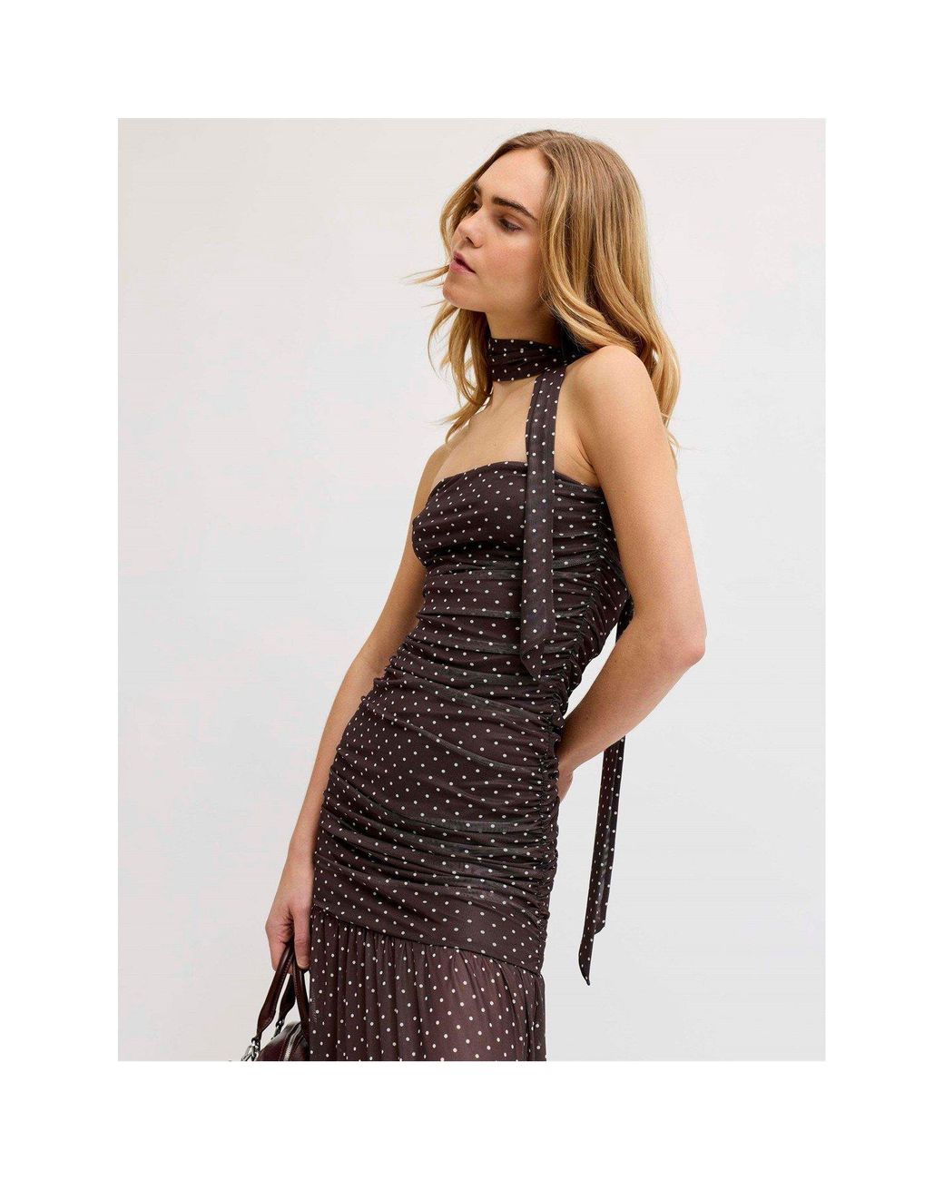 JJXX Purple Mesh Dress With Scarf