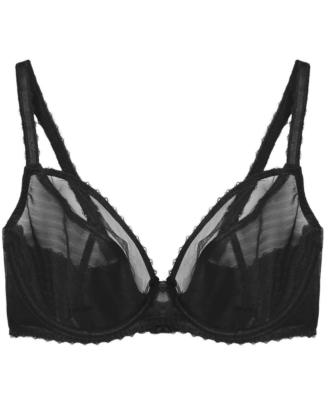 Playful Promises Black Grace Supportive Plunge Net Bra