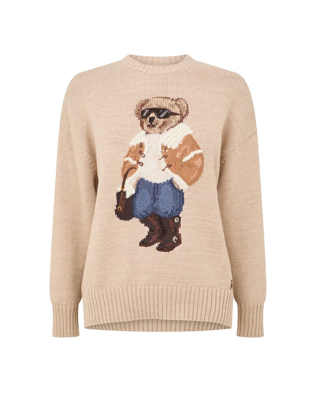 Polo Ralph Lauren Natural Long-Sleeve Slim-Fit Crew-Neck Jumper