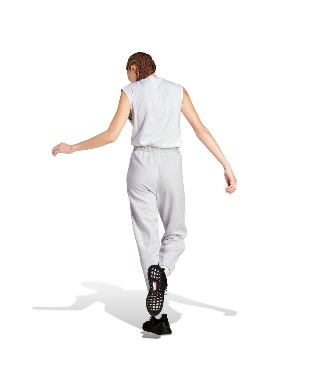 Adidas Gray Essentials 3-Stripes Pants Slim