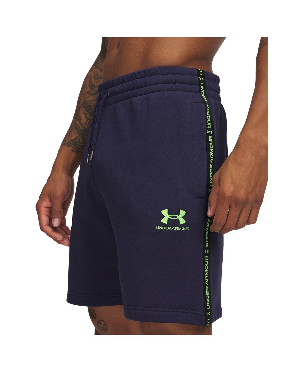 Under Armour Blue Fleece Jogger Shorts for men