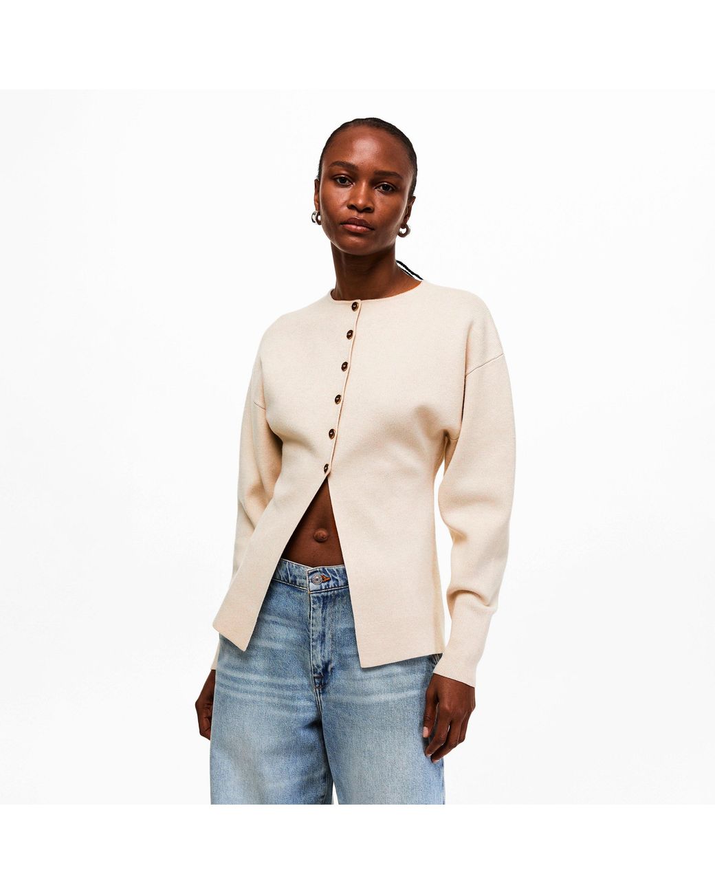 GOOD AMERICAN Natural Sleeve Cardigan