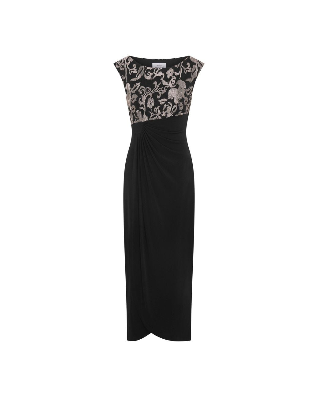 Gina Bacconi Natural Jelena Draped Maxi Dress