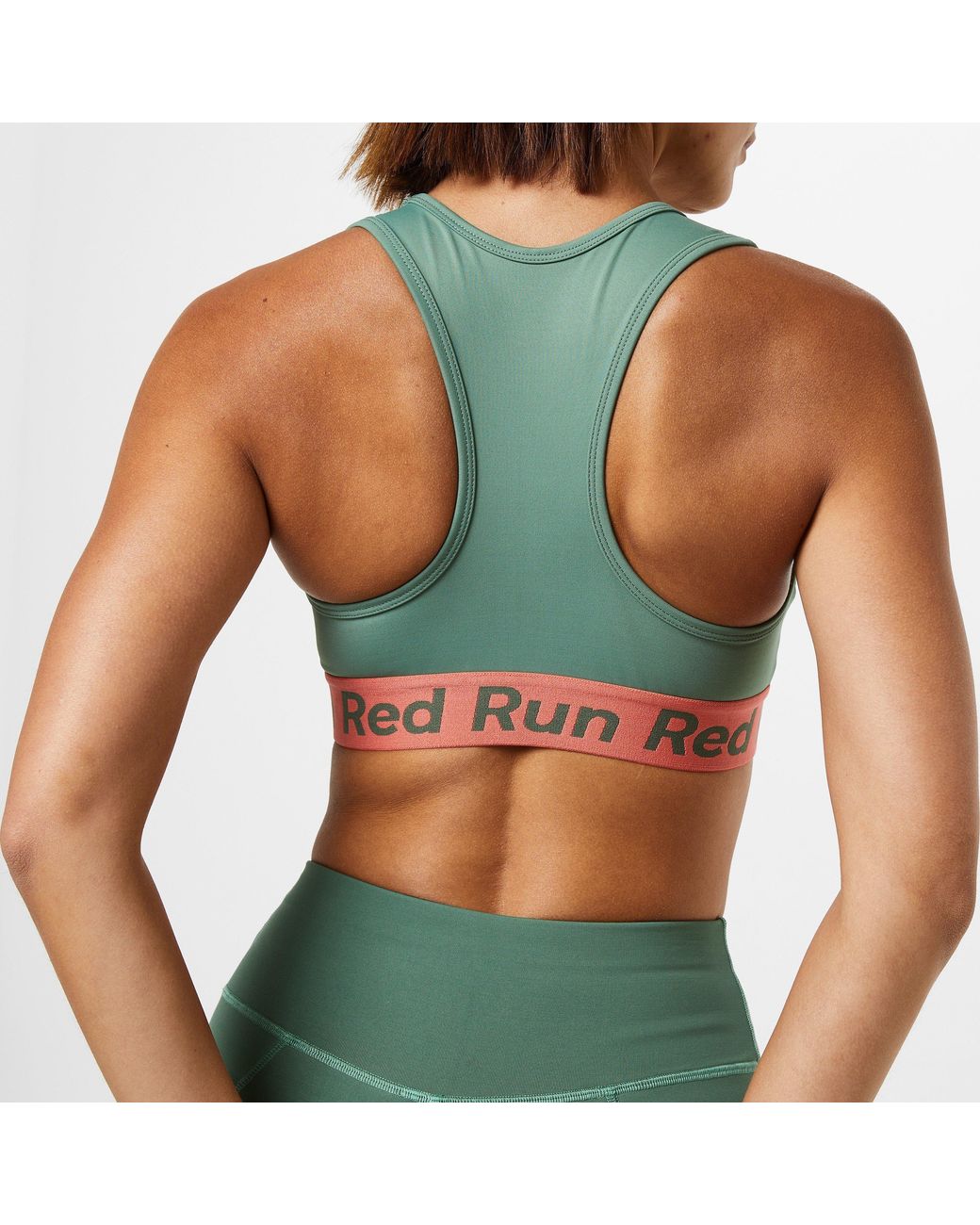 Red Run Green Sports Bra Top