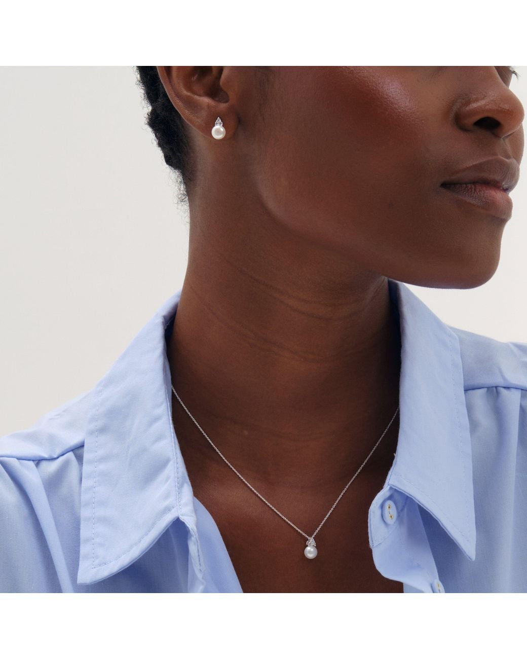 Simply Silver Gray 925 Sterling Plated Freshwater Pearl Set