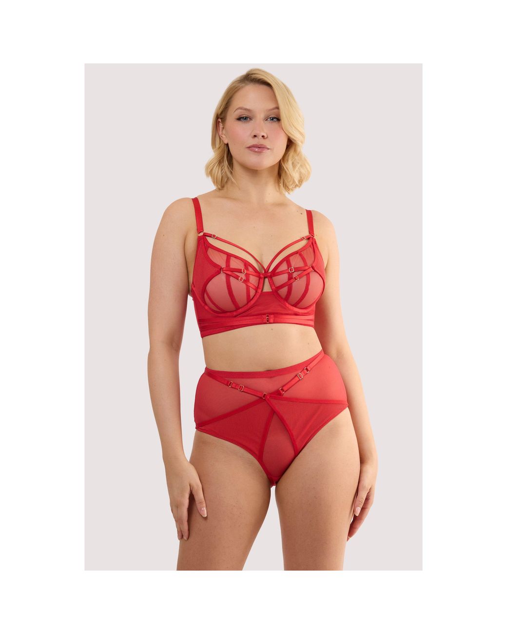 Playful Promises Red Eddie Ruby Crossover High Waist Brief