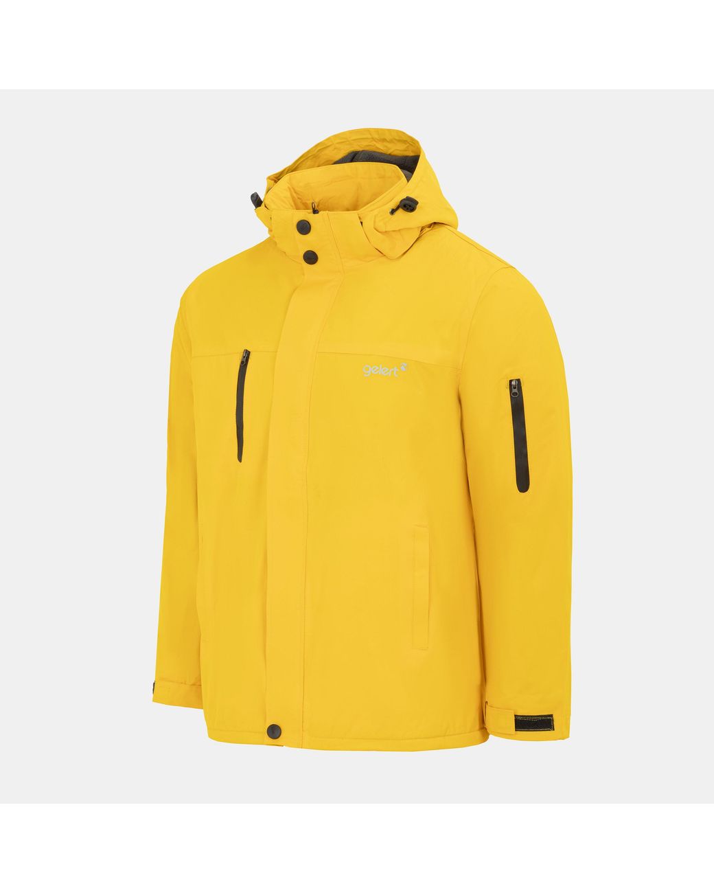 Gelert Yellow Fleece Lined Windproof Detachable Hood Parka for men