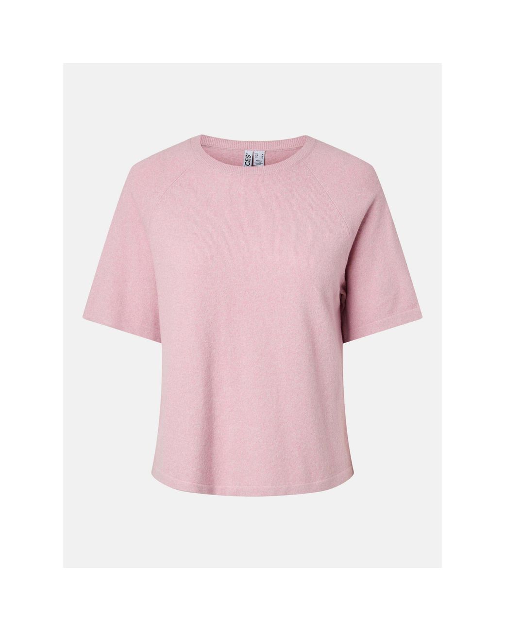 Pieces Pink Bree Short-Sleeve Crew-Neck Jumper